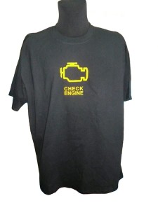 KOSZULKA T-SHIRT CZARNA Z NADRUKIEM "CHECK ENGINE''