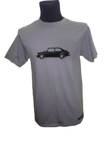 KOSZULKA T-SHIRT GRAFITOWA Z NADRUKIEM SAAB 900 