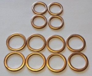 PODKŁADKA MIEDZIANA ZESTAW 12szt. PRZEWODÓW TURBINY GARRET GT17 SAAB 9-3 9-5 OE