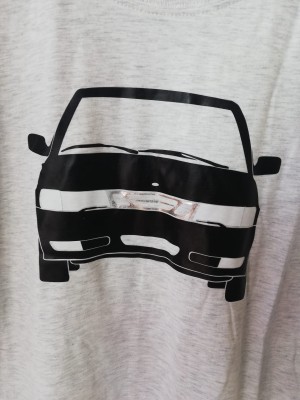 KOSZULKA T-SHIRT SZARY Z NADRUKIEM SAAB 9-3 I AERO