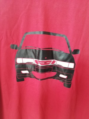 KOSZULKA T-SHIRT CZERWONY Z NADRUKIEM SAAB 9-3 I AERO