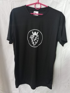 KOSZULKA SPORTOWA CZARNA Z NADRUKIEM LOGO "GRYF"