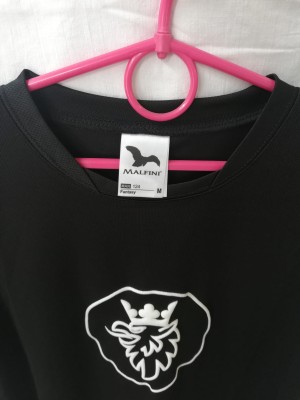 KOSZULKA SPORTOWA CZARNA Z NADRUKIEM LOGO "GRYF"