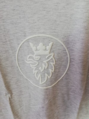 KOSZULKA T-SHIRT SZARY Z NADRUKIEM LOGO "GRYF"