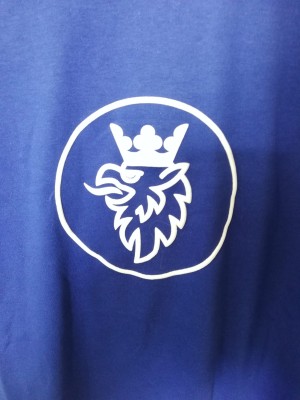 KOSZULKA T-SHIRT NIEBIESKI Z NADRUKIEM LOGO "GRYF"