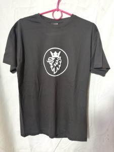 KOSZULKA T-SHIRT GRAFITOWY Z NADRUKIEM LOGO "GRYF"