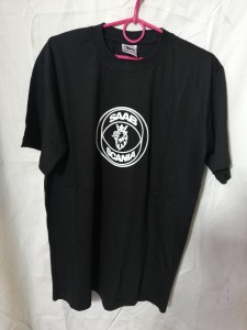 KOSZULKA T-SHIRT CZARNY Z NADRUKIEM SAAB-SCANIA