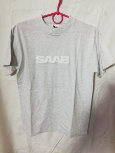 KOSZULKA T-SHIRT SZARY Z NADRUKIEM SAAB