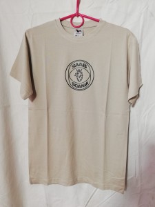 KOSZULKA T-SHIRT BEŻOWY Z NADRUKIEM SAAB-SCANIA