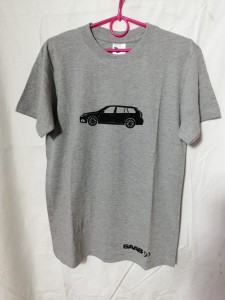 KOSZULKA T-SHIRT SZARY Z NADRUKIEM "SAAB 9-3 SC"