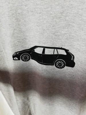 KOSZULKA T-SHIRT SZARY Z NADRUKIEM "SAAB 9-3 SC"