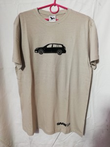 KOSZULKA T-SHIRT BEŻOWY Z NADRUKIEM "SAAB 9-3 SC"