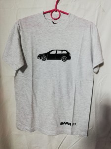 KOSZULKA T-SHIRT SZARY Z NADRUKIEM "SAAB 9-3 SC"