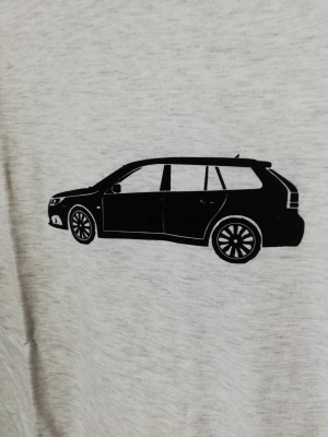 KOSZULKA T-SHIRT SZARY Z NADRUKIEM "SAAB 9-3 SC"