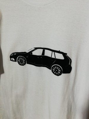 KOSZULKA T-SHIRT BIAŁY Z NADRUKIEM "SAAB 9-3 SC"