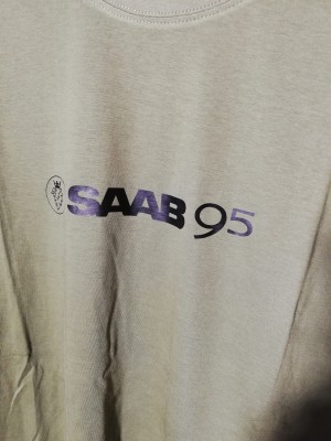 KOSZULKA T-SHIRT ZIELONY Z NADRUKIEM SAAB 95