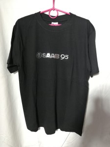 KOSZULKA T-SHIRT CZARNY Z NADRUKIEM SAAB 95