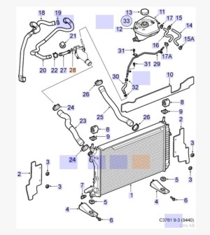O-RING USZCZELKA OBUDOWY TERMOSTATU DUŻA RURKA SAAB 9-3 II 9-5 NG  B284 A28 2.8