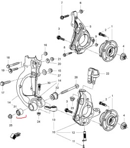 TULEJA WAHACZA DOLNA PRZEDNIA DO SAAB 9-5 NG 10-12r. (ZAWIESZENIE HIPERSTRUT)