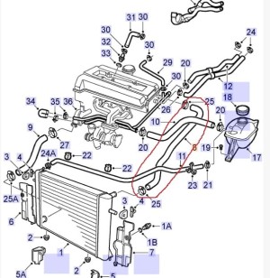 RURA UKŁADU CHŁODZENIA GÓRNA OD CHŁODNICY DO TERMOSTATU SAAB 900NG 9-3 BENZYNA 4 cyl. OE