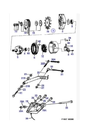 TULEJA TULEJKA KRÓTKA MOCOWANIA ALTERNATORA DO SAAB 900 I 86-93R.