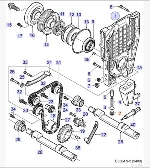 TŁOCZEK REDUKUJĄCY CIŚNIENIE OBEJŚCIOWE POMPY OLEJU W POKRYWIE ROZRZĄDU SAAB 900NG 9000 9-3 9-5
