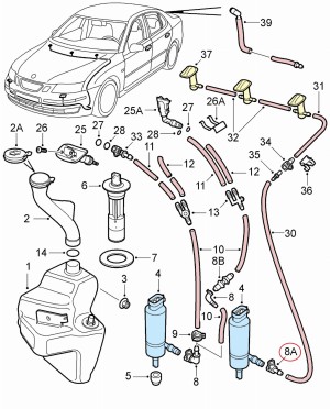 KRÓCIEC ŁĄCZNIK POMPKI SPRYSKIWACZA DO SAAB 9-3 II 9-5 OE