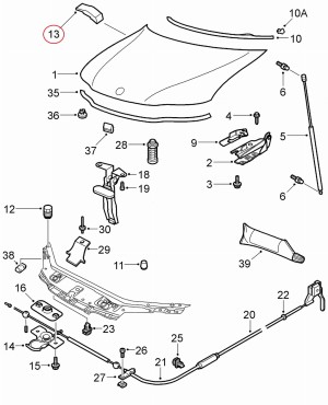 PIANKA USZCZELKA KRAWĘDZI MASKI DO SAAB 9-3 II 03-12R. OE