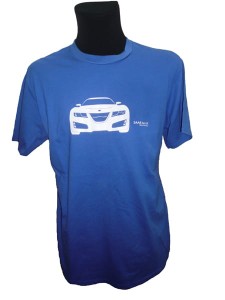 KOSZULKA T-SHIRT NIEBIESKA Z NADRUKIEM SAAB 9-5 